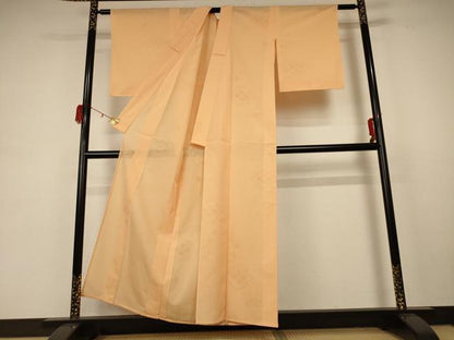 平和屋着物＊夏物 色無地 花菱紋紗 小麦色 正絹 逸品 AABB8302jd