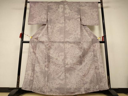 平和屋着物＊夏物　小千谷ちぢみ　草花文　麻　逸品　AABB8303jd