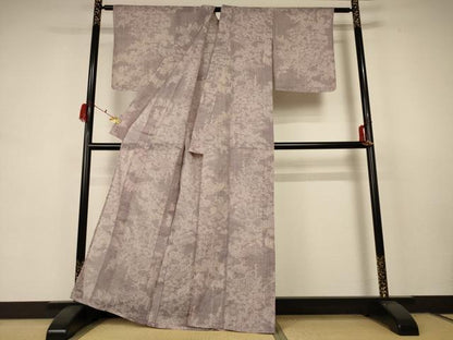 平和屋着物＊夏物　小千谷ちぢみ　草花文　麻　逸品　AABB8303jd