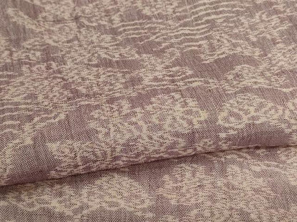平和屋着物＊夏物　小千谷ちぢみ　草花文　麻　逸品　AABB8303jd