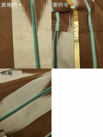平和屋着物＊夏物 アンティーク 大正ロマン 小紋 紗 矢羽文 正絹 逸品 AABB8305jd