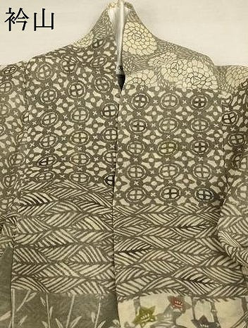 平和屋着物＊夏物　絹芭蕉　訪問着　型染め　花鳥文　正絹　逸品　AABB8308jd
