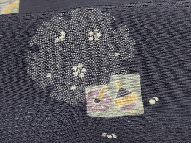 平和屋着物＊夏物 小紋 絽 雪輪花文 正絹 逸品 AABB8309jd