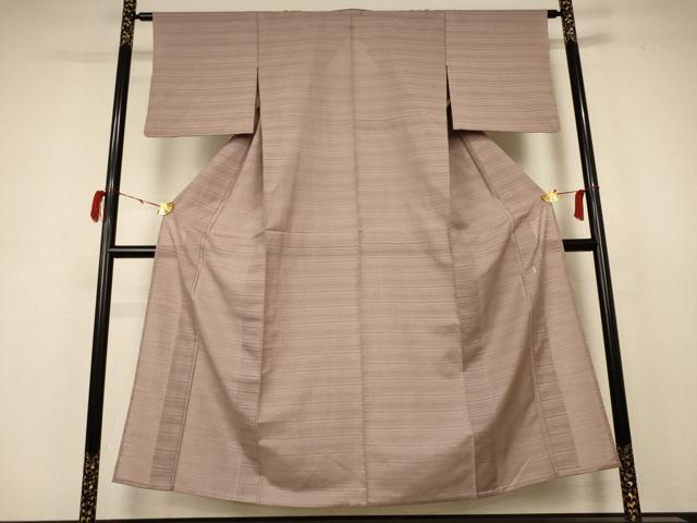 平和屋着物＊夏物 銀座きしや 色無地 絽 紬地 柴染色 正絹 逸品 AABB8310jd