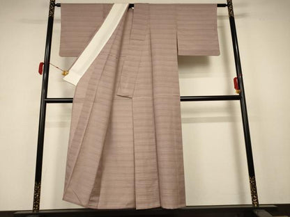 平和屋着物＊夏物 銀座きしや 色無地 絽 紬地 柴染色 正絹 逸品 AABB8310jd