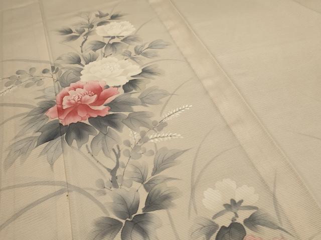 平和屋着物＊夏物 訪問着 絽 手描き 草花文 正絹 逸品 AABB8311jd