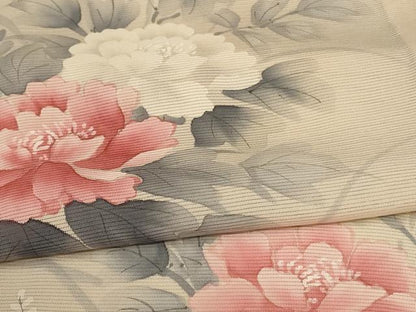 平和屋着物＊夏物 訪問着 絽 手描き 草花文 正絹 逸品 AABB8311jd