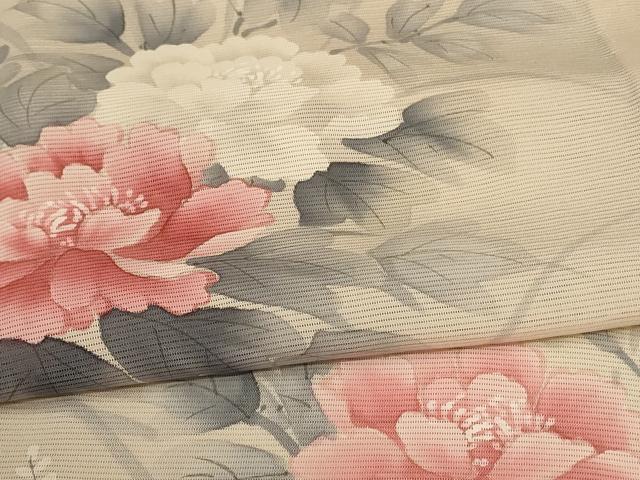 平和屋着物＊夏物 訪問着 絽 手描き 草花文 正絹 逸品 AABB8311jd