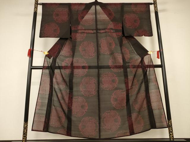 平和屋着物＊夏物　本場大島紬　夏大島　雪輪花文　正絹　逸品　未使用　AABB8312jd 平和屋着物＊夏物 本場大島紬 夏大島 雪輪花文 正絹 逸品 未使用