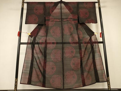 平和屋着物＊夏物 本場大島紬 夏大島 雪輪花文 正絹 逸品 未使用 AABB8312jd