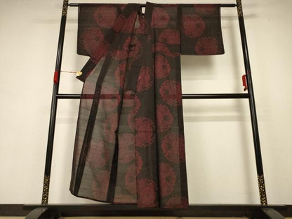 平和屋着物＊夏物 本場大島紬 夏大島 雪輪花文 正絹 逸品 未使用 AABB8312jd