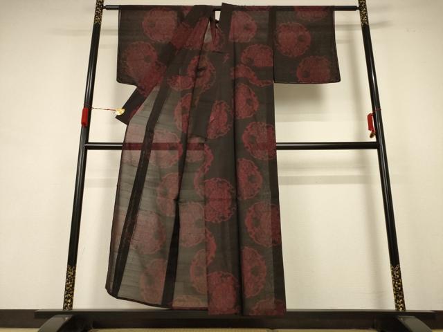 平和屋着物＊夏物 本場大島紬 夏大島 雪輪花文 正絹 逸品 未使用 AABB8312jd