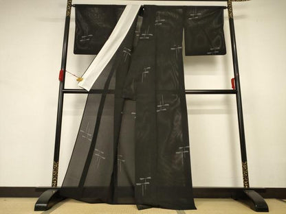 平和屋着物＊夏物 絽芭蕉 縦絽 勝虫 正絹 逸品 AABB8313jd