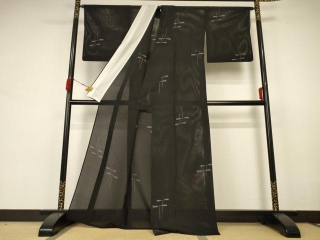 平和屋着物＊夏物 絽芭蕉 縦絽 勝虫 正絹 逸品 AABB8313jd