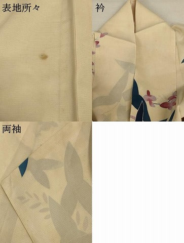平和屋着物＊夏物 紬 絽 草花文 正絹 逸品 AABB8316jd