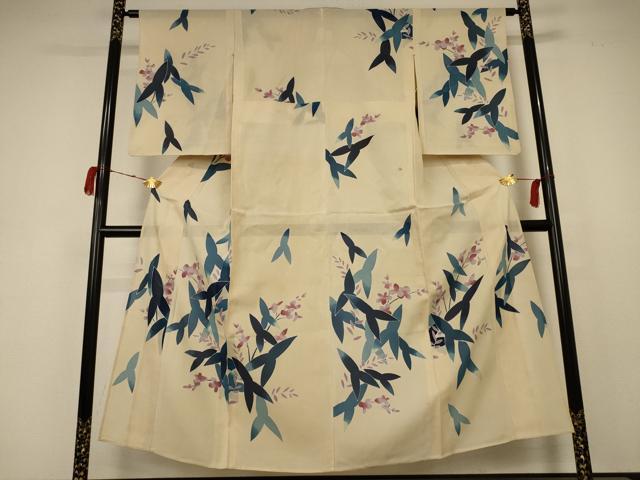 平和屋着物＊夏物 紬 絽 草花文 正絹 逸品 AABB8316jd