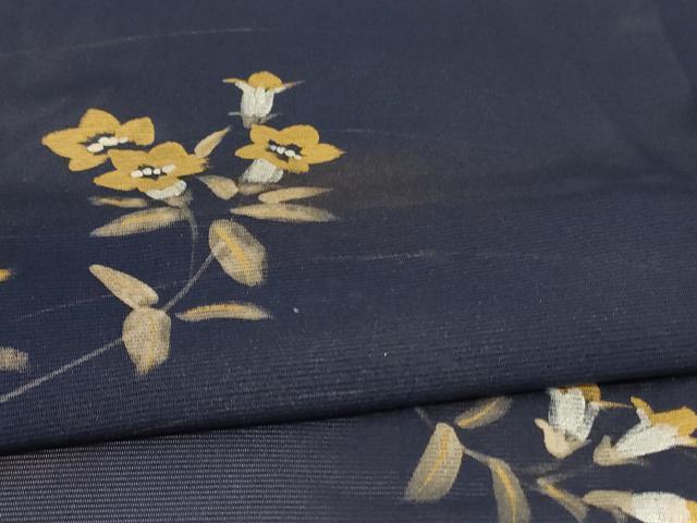 平和屋着物＊夏物 訪問着 絽 草花文 暈し染め 金彩 正絹 逸品 AABB8317jd