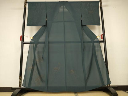 平和屋着物＊夏物 訪問着 絽 草花文 金彩 正絹 逸品 AABB8318jd