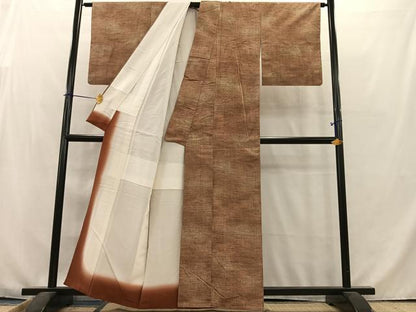 平和屋着物■上質な紬　霞文　暈し染め　正絹　逸品　AABB8354oa