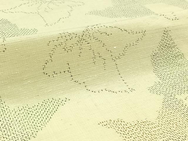 平和屋着物▽上質な紬　単衣　舞蝶文　正絹　逸品　AABB8361jh