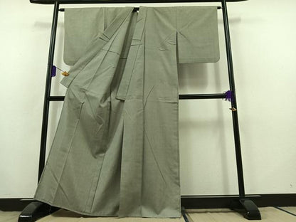 平和屋着物▽本場結城紬 重要無形文化財 単衣 豆がら茶色 正絹 逸品 AABB8362jh