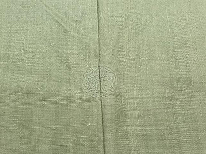 平和屋着物▽本場結城紬 重要無形文化財 単衣 豆がら茶色 正絹 逸品 AABB8362jh