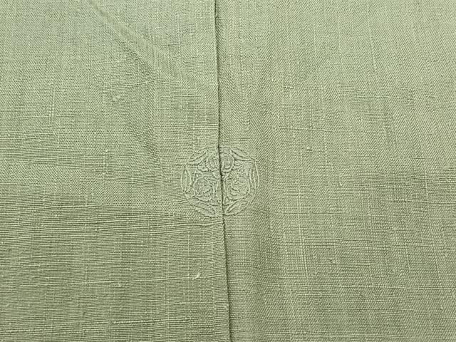 平和屋着物▽本場結城紬 重要無形文化財 単衣 豆がら茶色 正絹 逸品 AABB8362jh