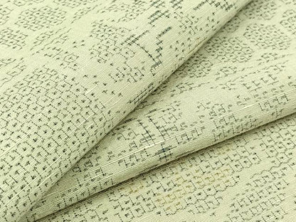 平和屋着物▽結城紬 単衣 80亀甲 横段花文 正絹 逸品 AABB8363jh
