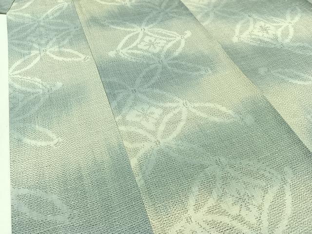 平和屋着物▽上質な紬 単衣 七宝花文 正絹 逸品 AABB8364jh