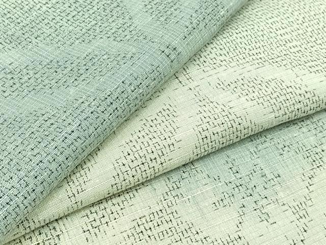 平和屋着物▽上質な紬 単衣 七宝花文 正絹 逸品 AABB8364jh