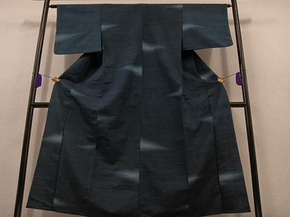 平和屋着物▽上質な紬 単衣 霞文 正絹 逸品 AABB8367jh