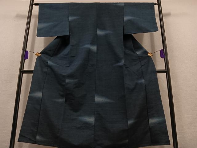 平和屋着物▽上質な紬 単衣 霞文 正絹 逸品 AABB8367jh