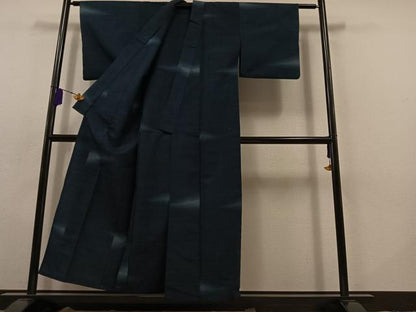 平和屋着物▽上質な紬 単衣 霞文 正絹 逸品 AABB8367jh