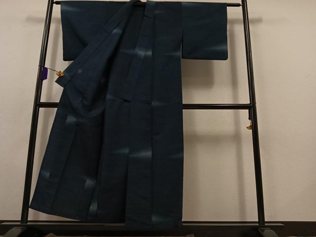 平和屋着物▽上質な紬 単衣 霞文 正絹 逸品 AABB8367jh