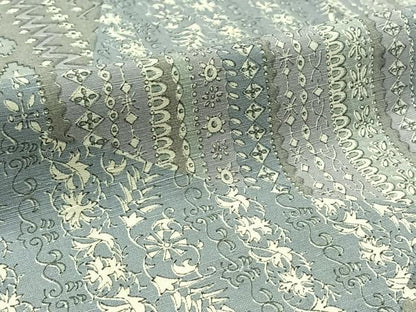 平和屋着物▽上質な紬 単衣 切嵌花文 正絹 逸品 AABB8370jh