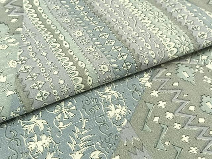 平和屋着物▽上質な紬 単衣 切嵌花文 正絹 逸品 AABB8370jh