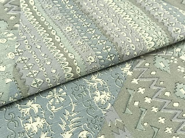 平和屋着物▽上質な紬 単衣 切嵌花文 正絹 逸品 AABB8370jh