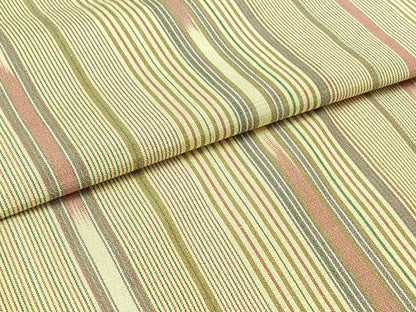 平和屋着物▽上質な紬 単衣 嵯峨野 縞 反端付き 正絹 逸品 AABB8373jh