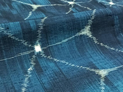 平和屋着物▽上質な紬 単衣 麻の葉文様 正絹 逸品 AABB8376jh