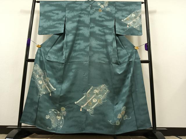 平和屋着物▽訪問着 単衣 葵 正絹 逸品 AABB8381jh