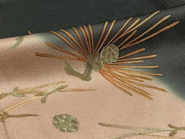 平和屋着物▽訪問着　単衣　敷松葉文　暈し染め　金彩　三越扱い　正絹　逸品　AABB8382jh