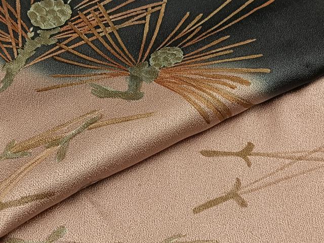 平和屋着物▽訪問着　単衣　敷松葉文　暈し染め　金彩　三越扱い　正絹　逸品　AABB8382jh
