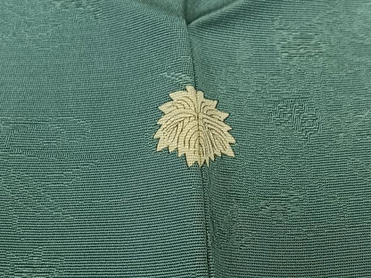 平和屋着物▽上質な色無地 単衣 風景花地紋 浅縹色 正絹 逸品 AABB8383jh