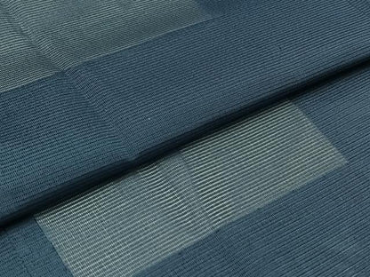 平和屋着物▽道行コート スリーシーズン 春夏秋 塵除け 紺青色 正絹 逸品 AABB8385jh