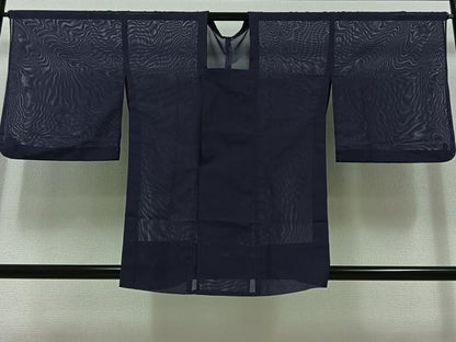 平和屋着物▽道行コート スリーシーズン 春夏秋 塵除け 深紫色 正絹 逸品 AABB8387jh