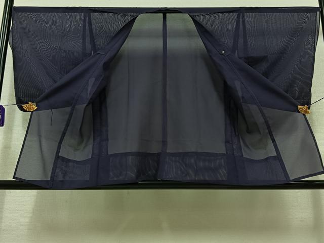 平和屋着物▽道行コート スリーシーズン 春夏秋 塵除け 深紫色 正絹 逸品 AABB8387jh