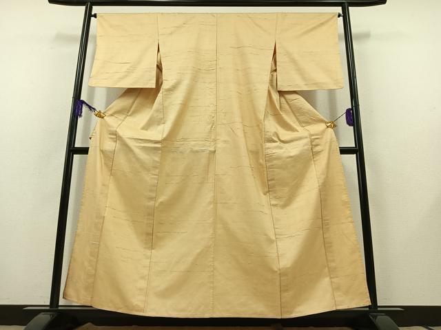 平和屋着物▽上質な紬 単衣 横段文 正絹 逸品 AABB8388jh