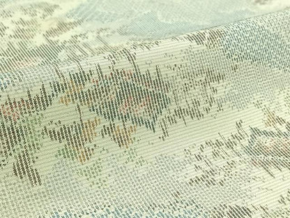 平和屋着物▽上質な紬　単衣　風景文　正絹　逸品　AABB8389jh