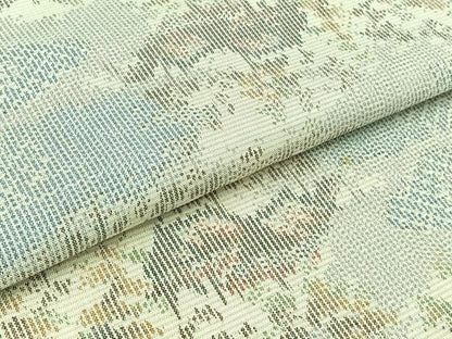 平和屋着物▽上質な紬　単衣　風景文　正絹　逸品　AABB8389jh