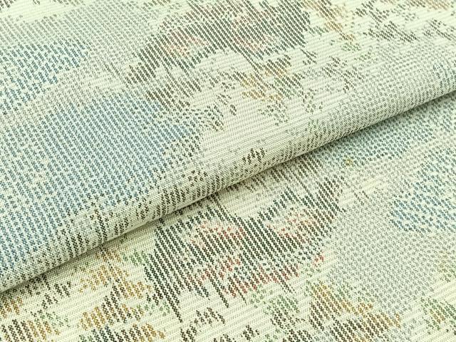 平和屋着物▽上質な紬　単衣　風景文　正絹　逸品　AABB8389jh